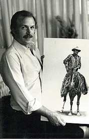 Marcel Uderzo zeichnet John Wayne, 60er Jahre, Wikipedia.fr